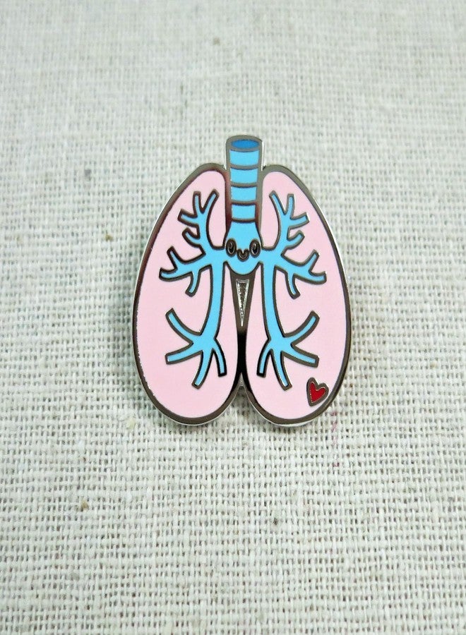 SCRAPHEART Cute Lung Enamel Pin - Respiratory Therapist Gift, Kawaii Nurse Pin, Pulmonary Rehab & Medical Student Accessory - Image 2